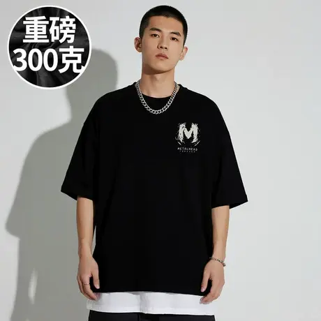 【300斤大码男装】全棉美式潮牌宽松大码男装短袖T恤胖子半袖潮流图片