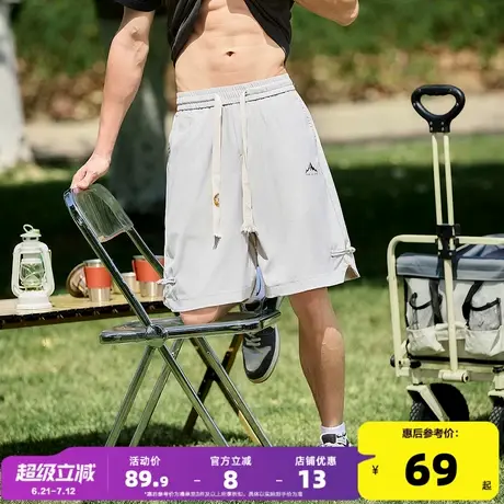 唐狮25夏季新款休闲短裤男宽松工装设计直筒五分裤抽绳运动中裤pc图片