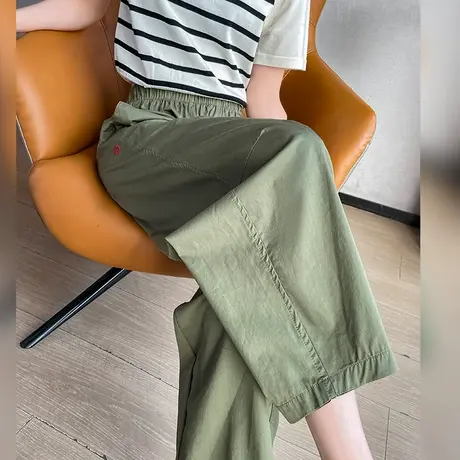 速干冰丝直筒裤女夏季薄款高腰显瘦宽松遮胯休闲哈伦老爹气球裤子商品大图