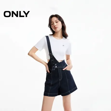 ONLY夏季休闲百搭高腰显瘦背带裤短裤牛仔裤女|12427N002商品大图