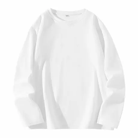 KMV真维斯白色长袖T恤女2025新款超好看舒适上衣韩系简约休闲上衣商品大图