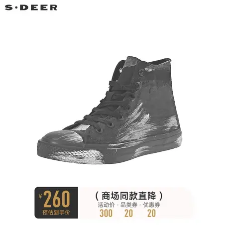 sdeer圣迪奥时尚印花高帮帆布鞋S20183944图片