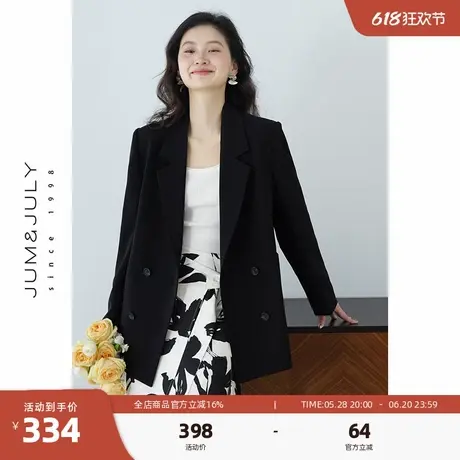 嘉茱莉2025春季新款通勤西装外套女气质戗驳领上衣外套高级感商品大图