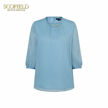 Scofield女装矜贵气质圆领雪纺衬衫简约肌理感上衣2025夏季新品商品大图