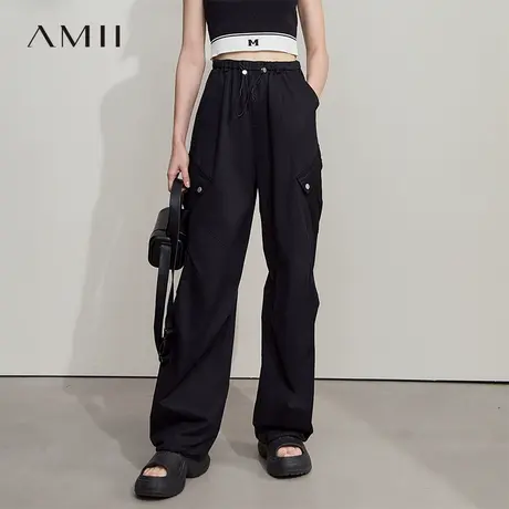 AMII【工装休闲直筒裤】2025秋韩版休闲工装直筒阔腿休闲裤长裤商品大图