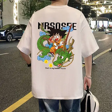 重磅短袖t恤男卡通印花体恤美式高街vibe风痞帅欧美oversize打底图片