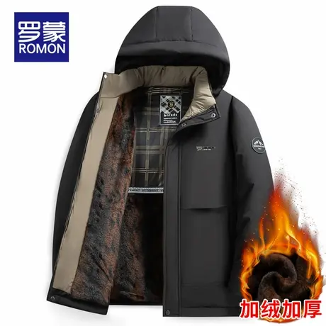 罗蒙中老年爸爸冬装棉服外套加绒加厚2025新款棉衣男冬季短款保暖图片