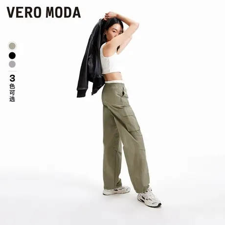 Vero Moda奥莱休闲裤女春秋新款休闲抽绳松紧束脚百搭工装裤子商品大图
