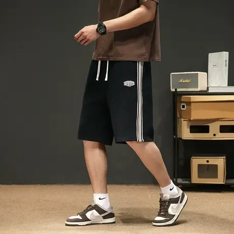 唐狮夏季新款男士休闲短裤拼接五分裤宽松运动直筒裤子小细节官方图片