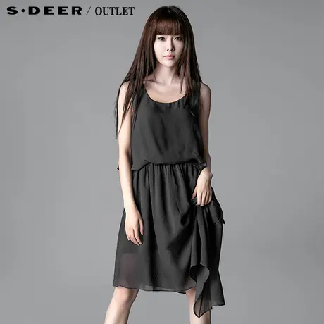s.deer圣迪奥专柜正品女装雪纺修身背心裙S13281249图片