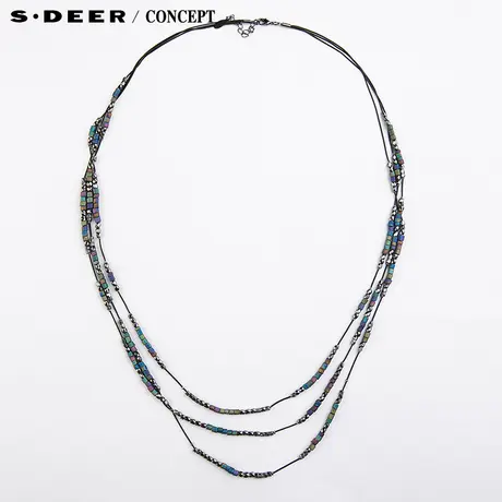 【新品】sdeer圣迪奥 女装民族风情彩珠层次项链S15484385图片