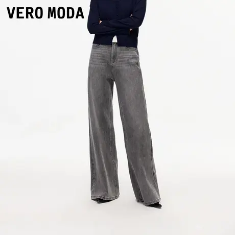 Vero Moda牛仔裤女2025秋季新款含棉做旧高腰复古阔腿裤325332016商品大图
