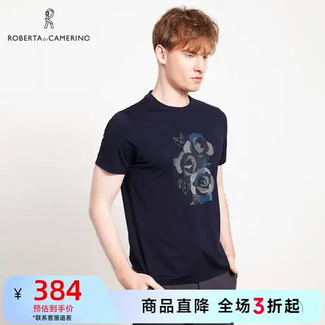 ROBERTA诺贝达夏季商场同款男装商务休闲时尚潮流圆领短袖t恤商品大图