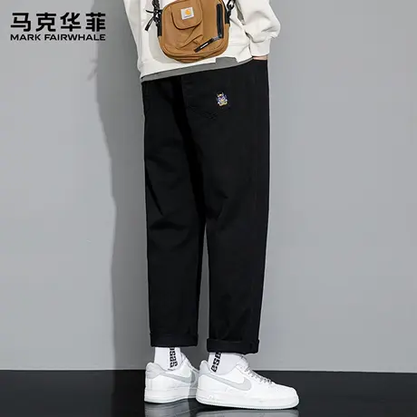 马克华菲纯棉休闲裤男款2025夏季新款美式潮牌宽松阔腿长裤子男X商品大图