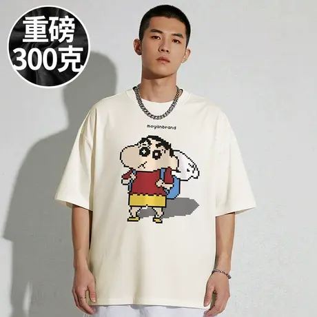 【100%棉】300斤大码男装日系卡通情侣潮牌加肥加大码半袖短袖T恤图片