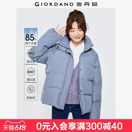 佐丹奴羽绒外套女新款鸭绒保暖宽松插肩立领轻暖羽绒服女13372870商品大图