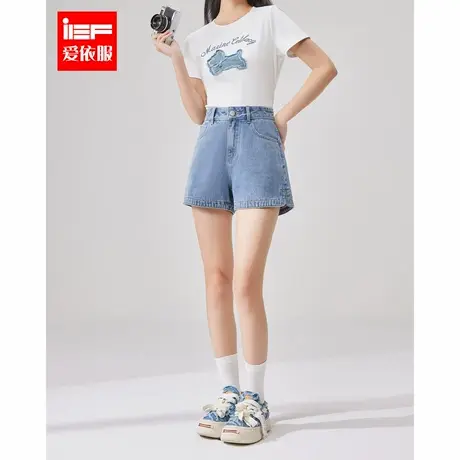 IEF/爱依服【DNA系列】2025夏季新款韩版简约通勤百搭牛仔短裤女商品大图