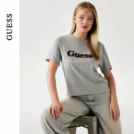GUESS25年新款夏季女士印花简约休闲百搭日常舒适T恤-W5YI07I3Z14图片
