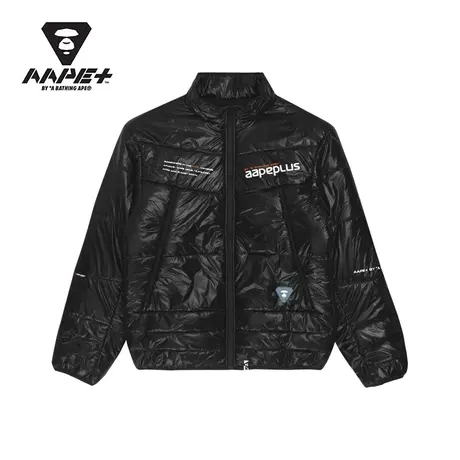 AAPE+运动男装秋冬字母印花硅胶徽章反光加厚夹克外套7491XXH商品大图