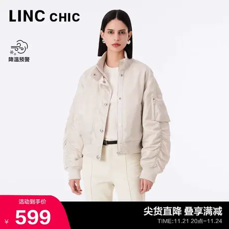 LINCCHIC金羽杰羽绒服女潮酷飞行员夹克短款羽绒服女冬季外套1101图片