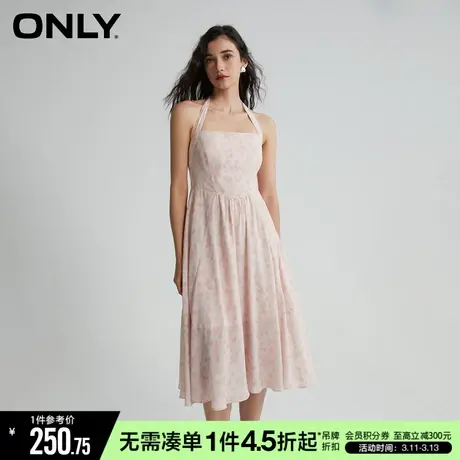 ONLY秋季气质碎花无袖长款A字吊带连衣裙女|123207131商品大图