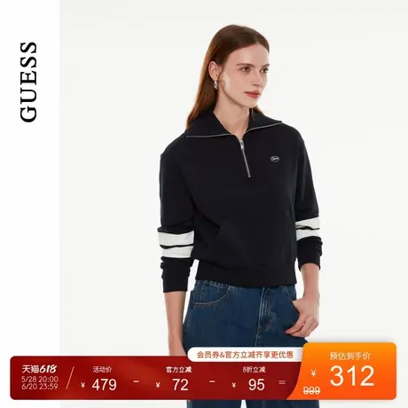 GUESS女士半拉链百搭休闲学院风长袖卫衣-OO3K5499图片