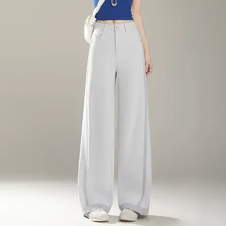 时尚休闲牛仔阔腿裤女夏季2025新款高腰宽松垂感直筒裤百搭长裤子商品大图