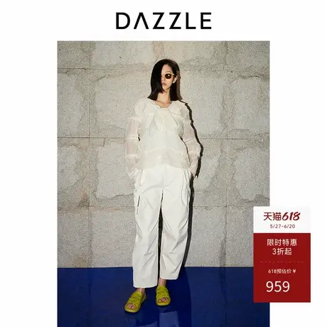 DAZZLE地素奥莱 衬衫春季女装温柔简约丝棉绡蕾丝商品大图