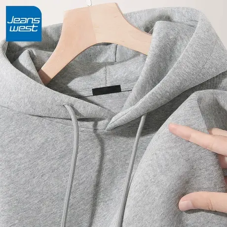 KV真维斯美式帽衫女2025新款春秋季宽松透气圆领连帽卫衣长袖外套商品大图