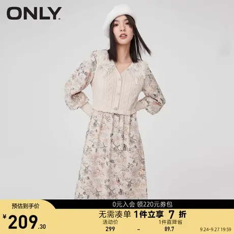 ONLY奥莱夏季时尚甜美中长款长袖娃娃领连衣裙女商品大图