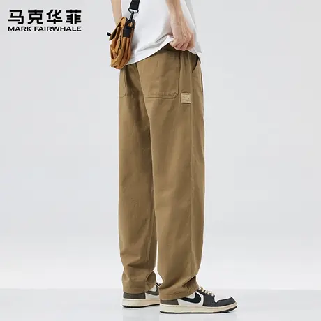 马克华菲纯棉工装裤男2025新款潮牌美式阔腿休闲裤男款运动裤子X商品大图