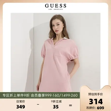 GUESS 女士宽松慵懒风简约潮刺绣学院风连衣裙-Q2GK56R2Q41商品大图