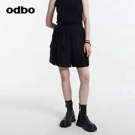 odbo/欧迪比欧短裤女士2025春夏新款外穿休闲宽松百搭高腰潮裤子商品大图