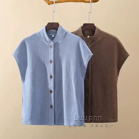 带袖马甲护肩女秋冬中老年妈妈摇粒绒保暖坎肩外套商品大图