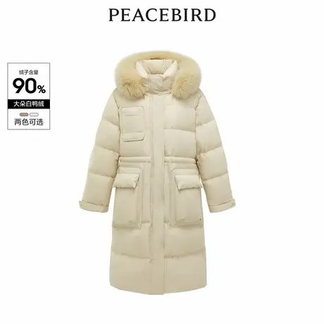 【来了就好】太平鸟中长款毛领羽绒服A1ACD4631图片
