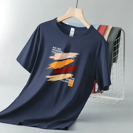 莫代尔短袖t恤男装2025新款夏季冰丝凉感速干半袖涂鸦印花上衣服图片