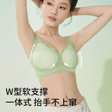 猫人内衣女夏天薄款无痕文胸小胸聚拢美背夏季胸罩大胸显小背心式商品大图