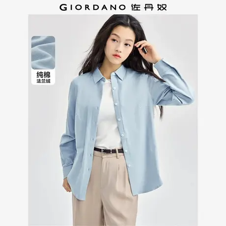 佐丹奴衬衫女装纯棉法兰绒长袖休闲衬衫 13342808商品大图