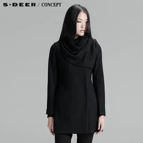 【新品】sdeer圣迪奥 2013冬装专柜正品 欧美风设计感大衣3481859图片