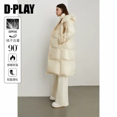 DPLAY年冬季新款白色外套90鸭绒流行加厚长款羽绒服女商品大图