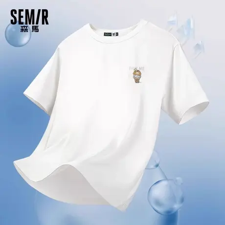 森马短袖T恤女设计感卡通刺绣夏季凉感白色上衣小个子夏基础百搭图片