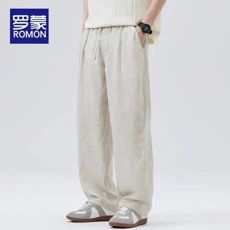 罗蒙天丝莱赛尔休闲裤男款夏季2025新款宽松直筒男裤美式潮牌裤子图片
