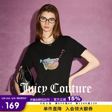 Juicy Couture橘滋2025春夏新款生气鱼立体彩绣女式短袖T恤图片