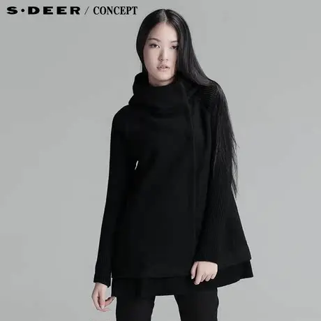 sdeer圣迪奥 专柜正品2013新款冬装 休闲大气毛呢外套大衣3481790图片