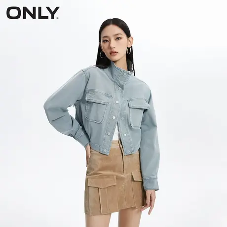 ONLY奥莱潮流百搭立领直筒短款纯色外套女图片