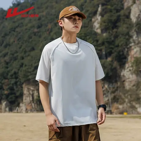 回力冰丝速干短袖t恤男士夏季薄款2025新款网眼透气运动半袖体恤图片