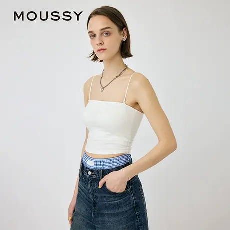 MOUSSY 2025夏季新品简约纯色肩带可调节修身吊带衫010IA180-3721图片