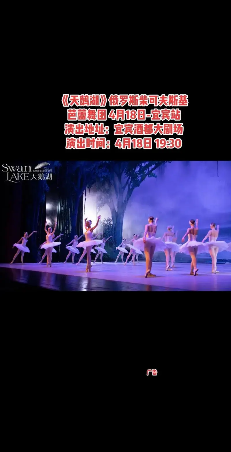 《天鹅湖》俄罗斯柴可夫斯基芭蕾舞团 4月18日-宜宾站演 - 抖音