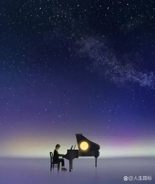 【原创插画】星空下的钢琴师 音乐会海报