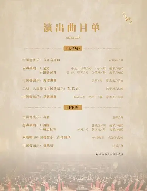 新年音乐会,节目单来了!